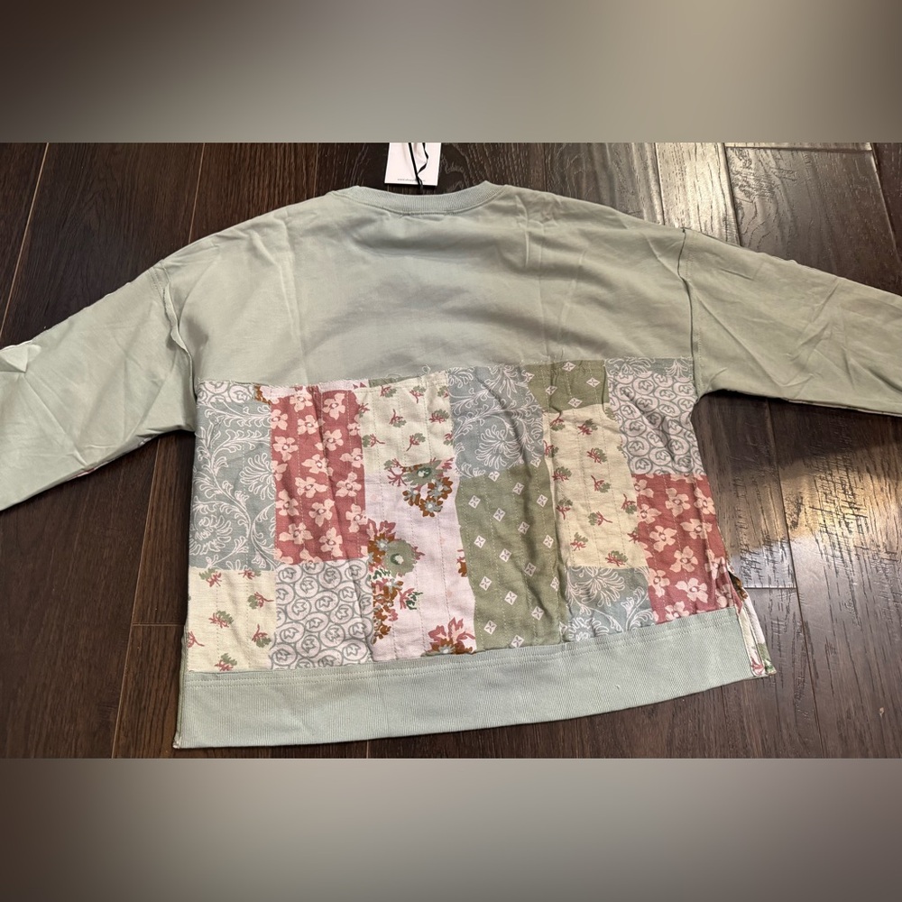 Patchwork Floral Sweatshirt - Pink, Green, Cream - Picture 9 of 9